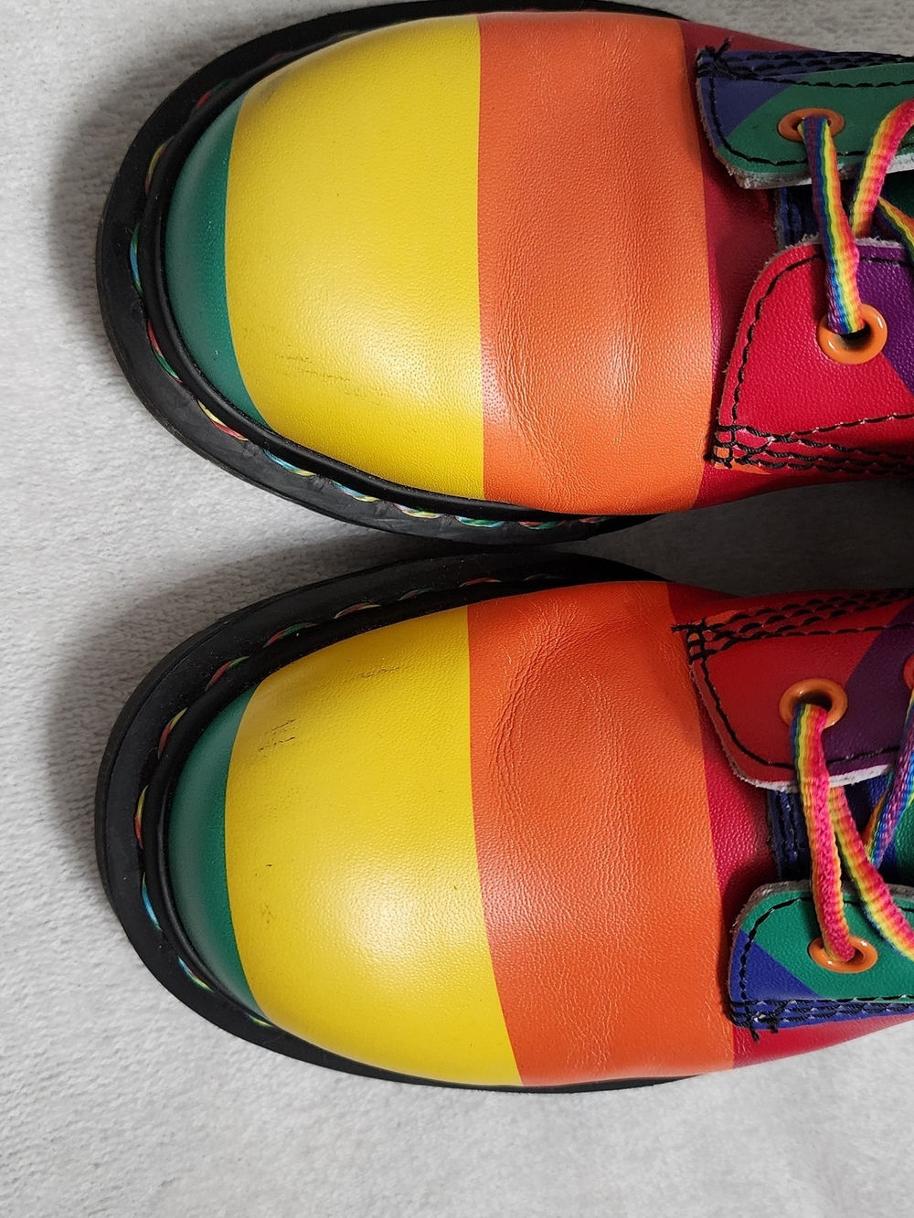 DR. MARTENS Rainbow Striped Women's Lace-Up Boots - Multi USW6 USM5 UK4 EU37 - Picture 11 of 14